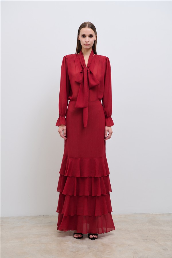 COMBOS 037 APEX MAXI SKIRT RED