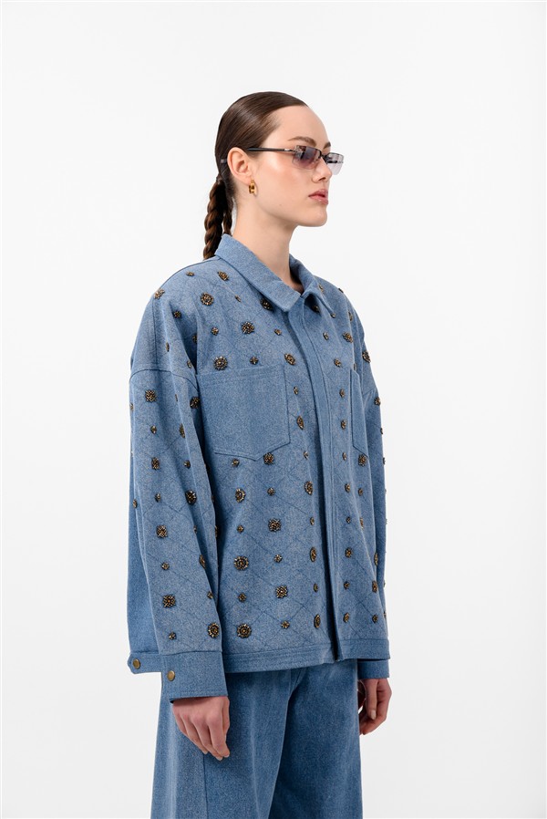ARPYES AMBER JEAN JACKET BLUE
