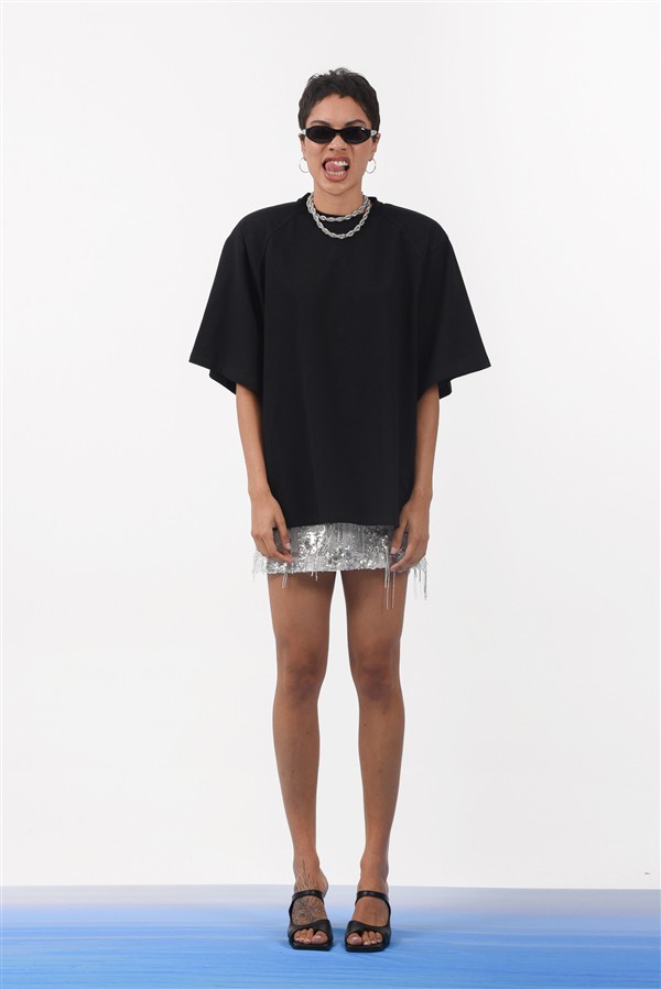 ARPYES CHECK IN T-SHIRT BLACK