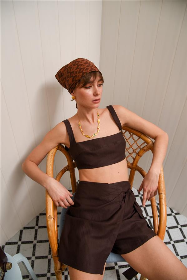 ARPYES COCONUT MILK SKORT BROWN