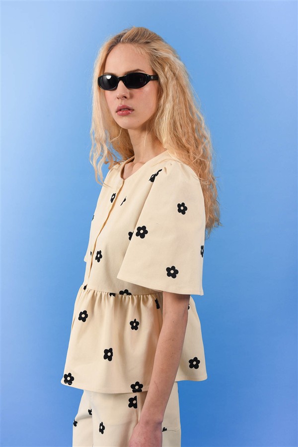 ARPYES DAISY BLOUSE BLACK