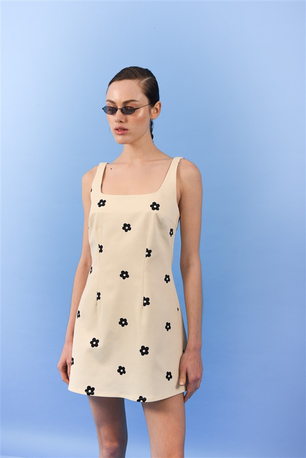 ARPYES DAISY MINI DRESS BLACK