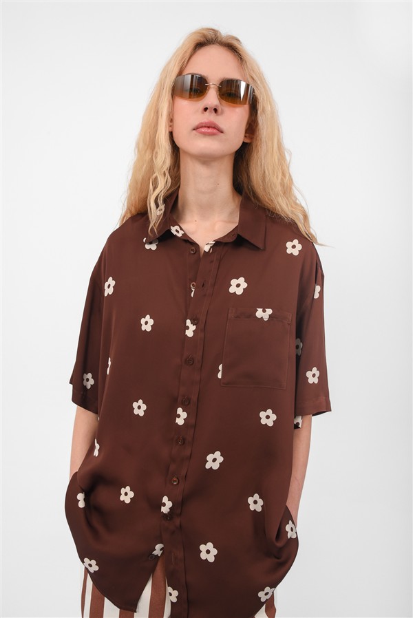 ARPYES DAISY SHIRT BROWN
