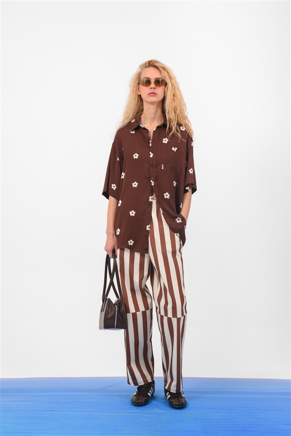 ARPYES DAISY SHIRT BROWN