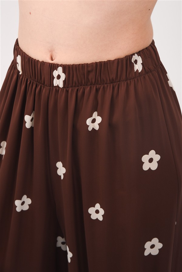ARPYES DAISY VISCOSE PANTS BROWN