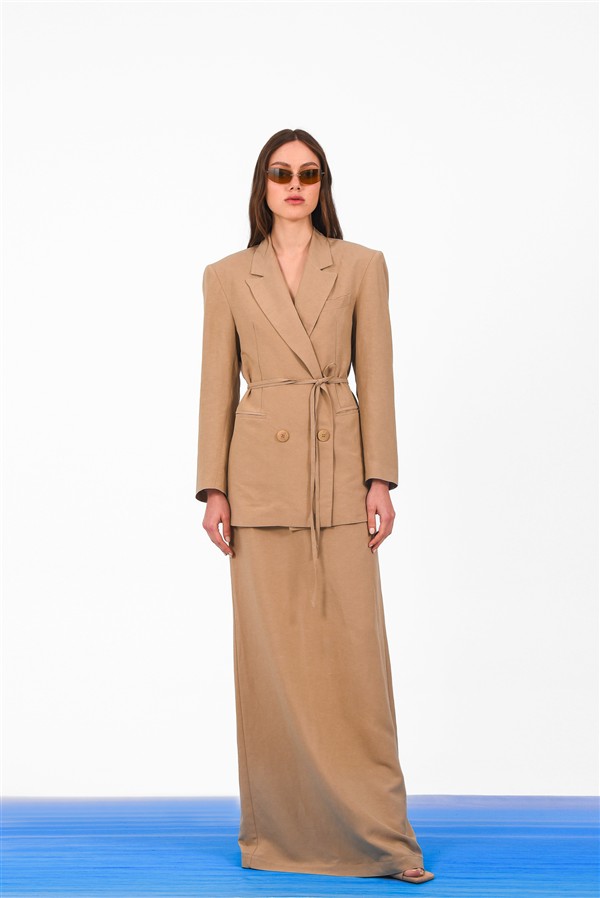 ARPYES JUNE MAXI SKIRT BEIGE