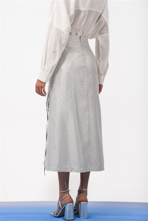 ARPYES LUA MIDI SKIRT SILVER