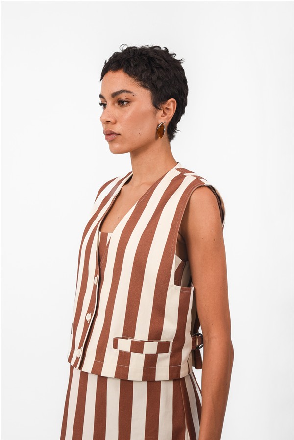 ARPYES MAUI VEST BROWN