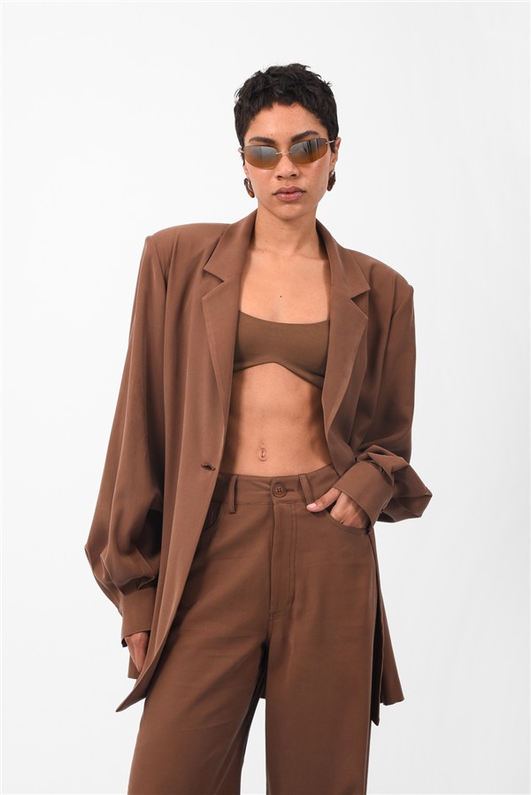 ARPYES NOA OVERSIZED BLAZER BROWN