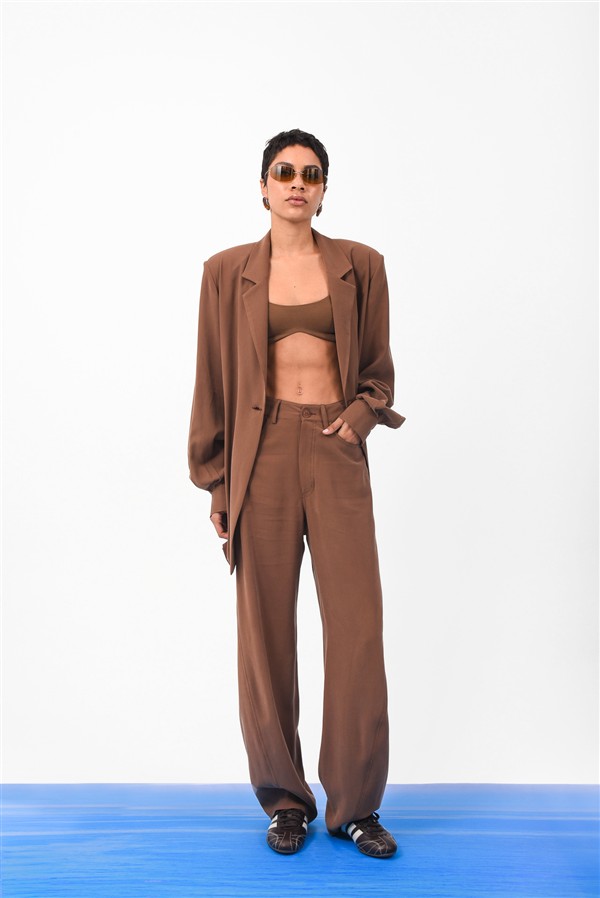 ARPYES NOA OVERSIZED BLAZER BROWN