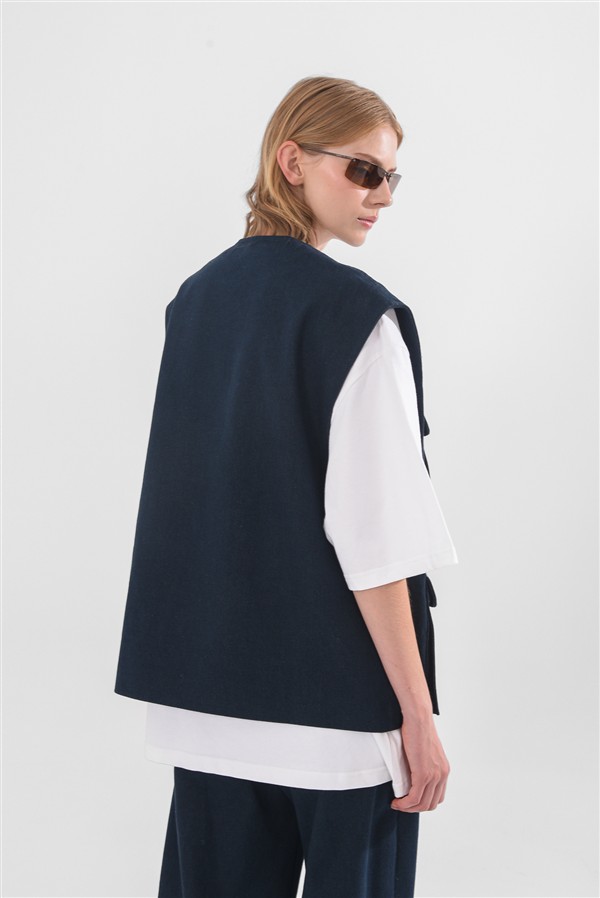 ARPYES OTZI DENIM VEST BLUE