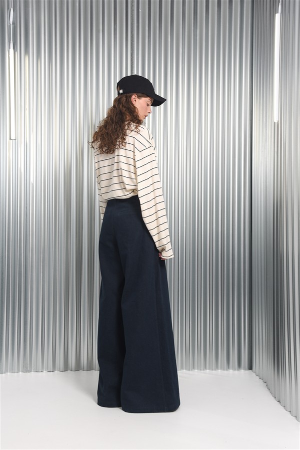 ARPYES OTZI WIDE LEG PANTS BLUE