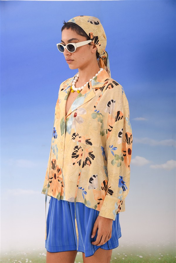ARPYES PARAISO TRIANGLE SCARF YELLOW