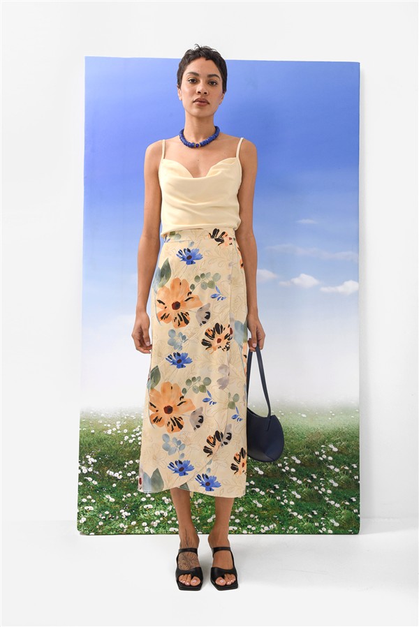 ARPYES PARAISO WRAP SKIRT YELLOW