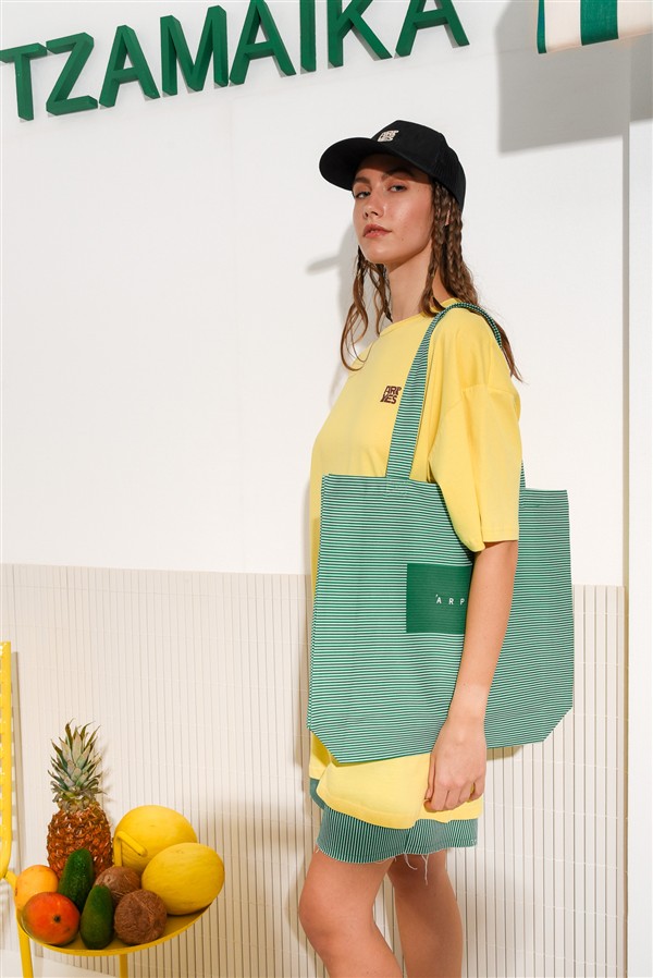 ARPYES RAGGAE TOTE BAG GREEN