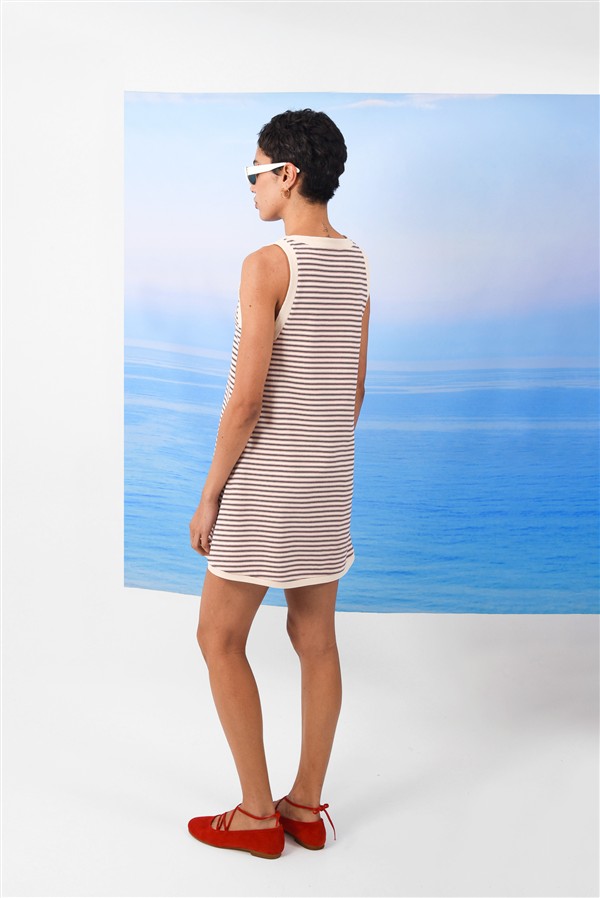ARPYES SALT SKIN MINI DRESS BEIGE