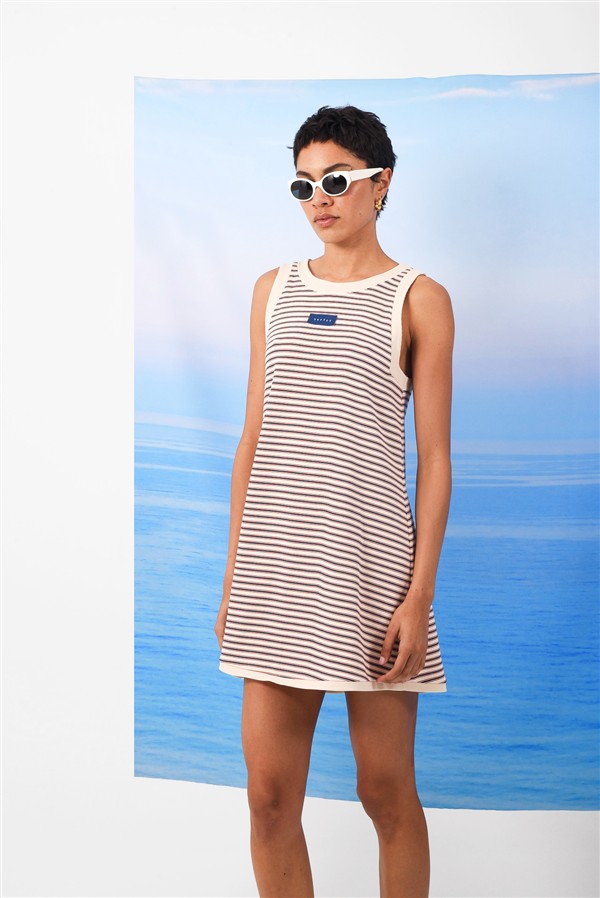 ARPYES SALT SKIN MINI DRESS BEIGE