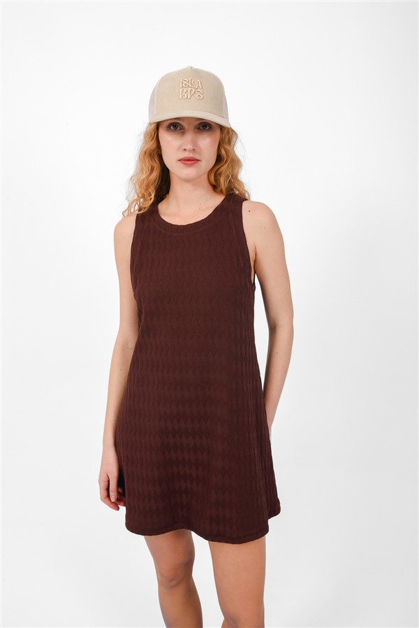ARPYES SANDY MINI DRESS BROWN