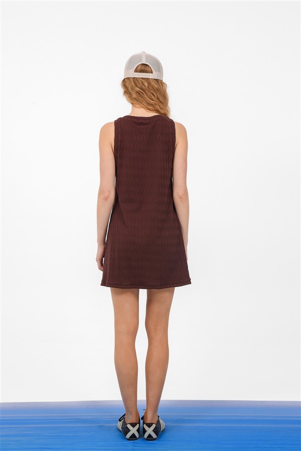ARPYES SANDY MINI DRESS BROWN