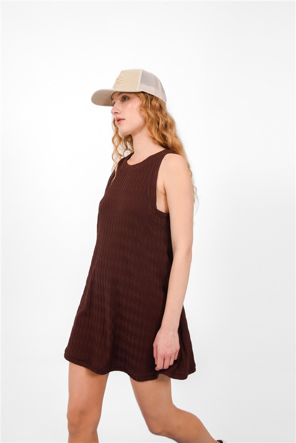 ARPYES SANDY MINI DRESS BROWN