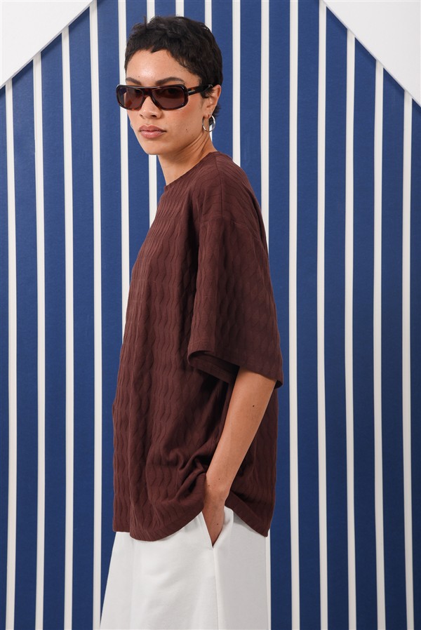 ARPYES SANDY OVERSIZED T-SHIRT BROWN