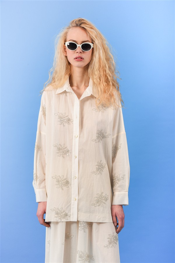 ARPYES SOLEIL OVERSIZED SHIRT WHITE
