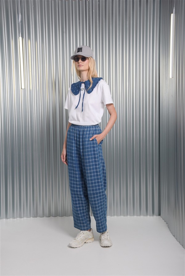 ARPYES SOLID PANTS BLUE