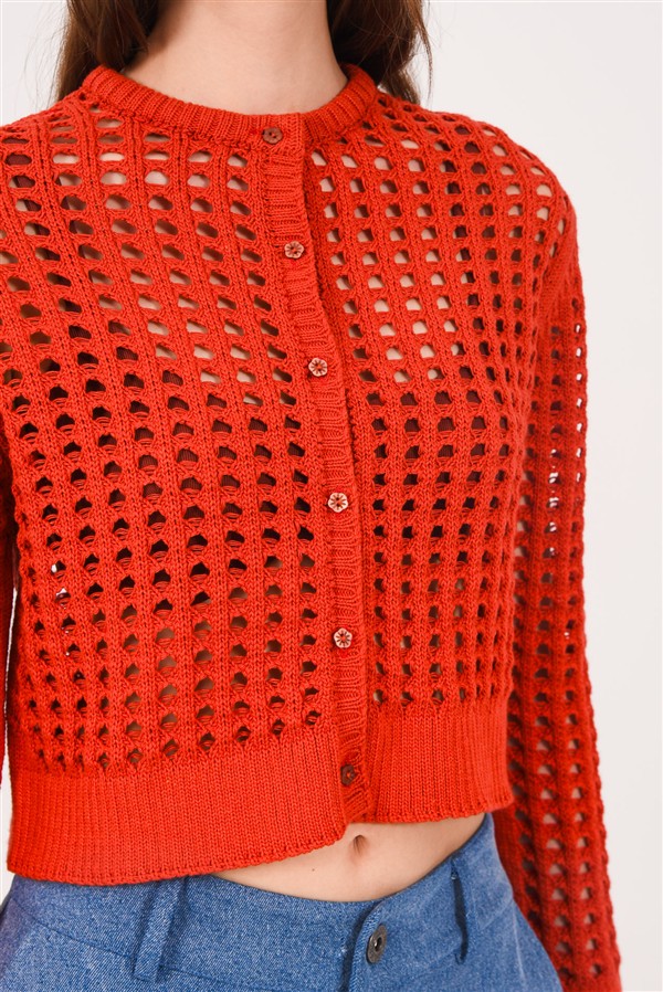 ARPYES SUMMER CARDIGAN TERRACOTA