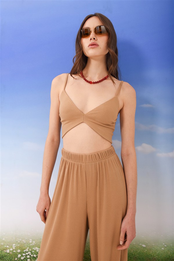 ARPYES TANNED BRA CAMEL