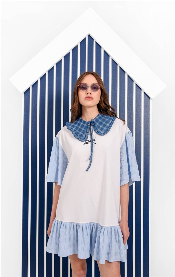 ARPYES VAMOS MINI DRESS LIGHT BLUE