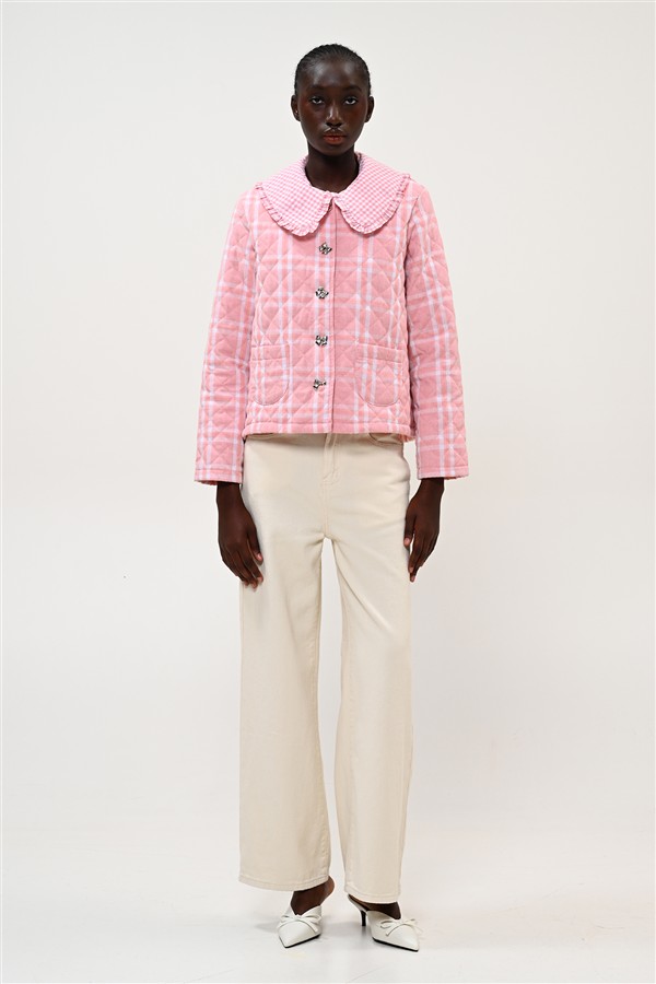 BOOM 001 CAPITONE JACKET CHECK PINK