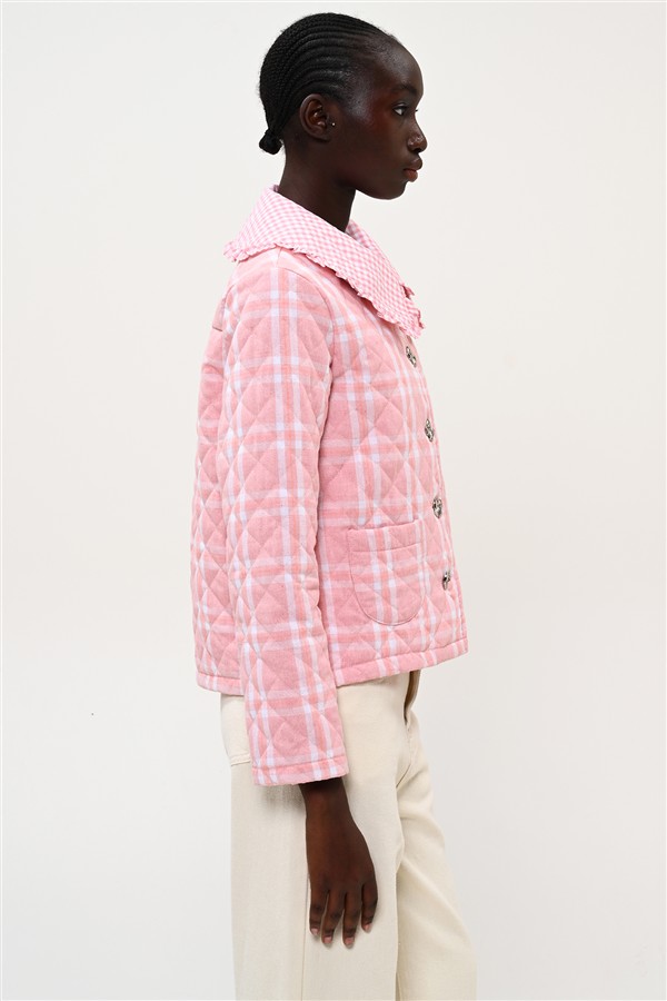 BOOM 001 CAPITONE JACKET CHECK PINK