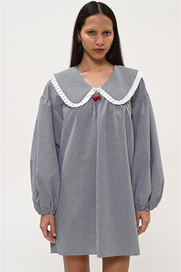 BOOM 001 CHERRY DRESS CHECK BLACK