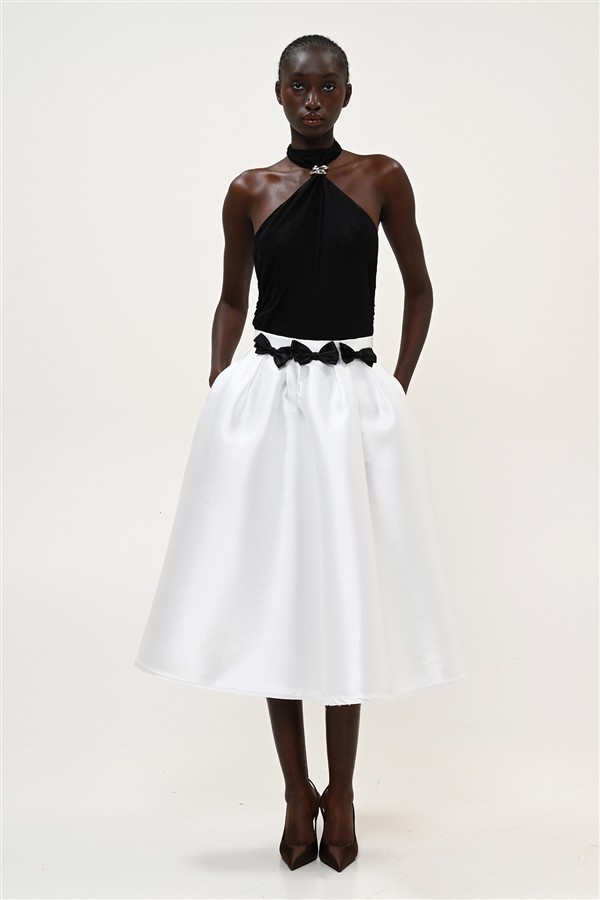 BOOM 002 BOW SKIRT WHITE
