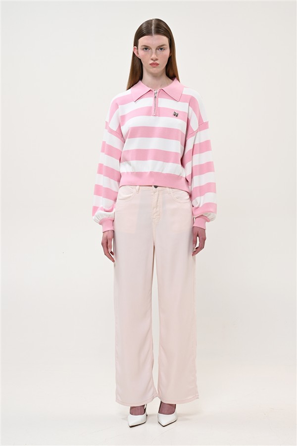 BOOM 002 POLO LONG SLEEVE STRIPES PINK