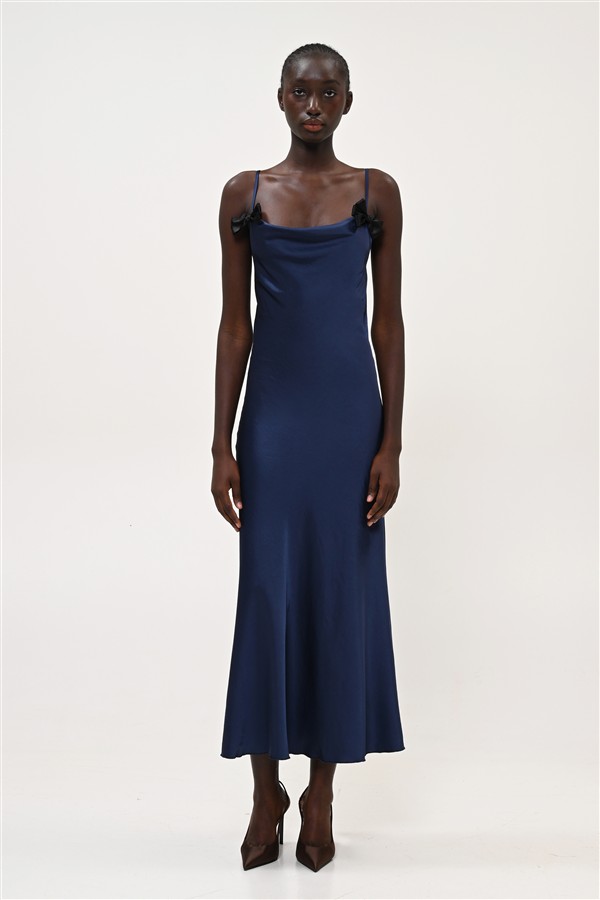BOOM 002 SATIN DRESS BLUE