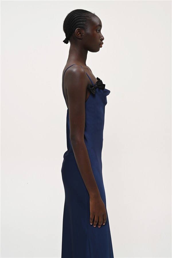 BOOM 002 SATIN DRESS BLUE