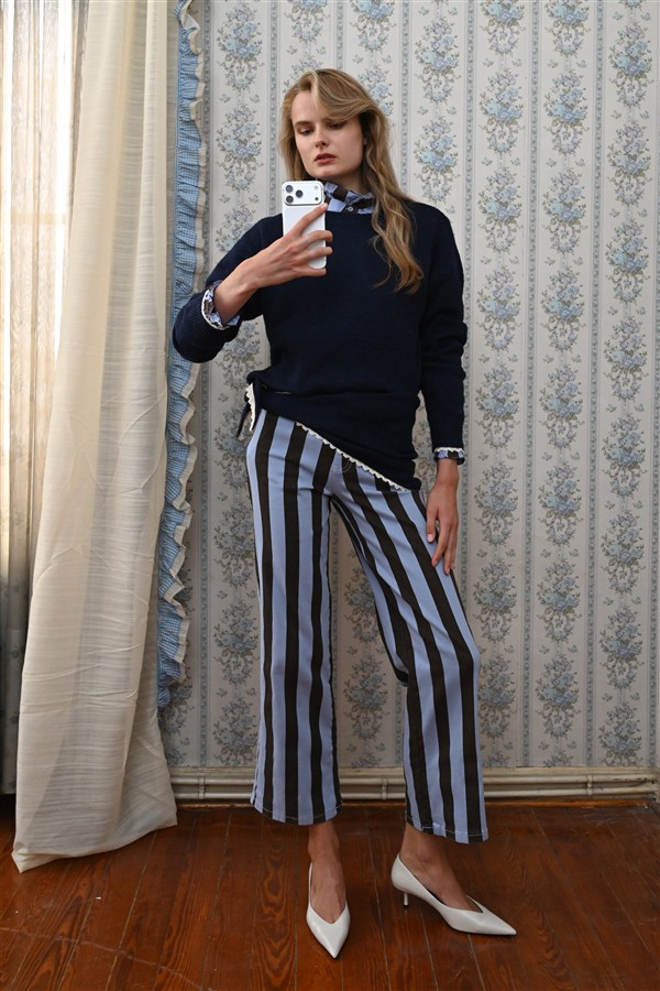 BOOM 003 STRIPES PANTS BABY BLUE