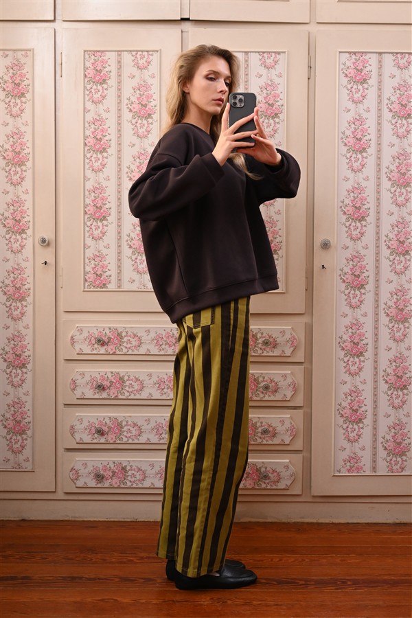 BOOM 003 STRIPES PANTS OLIVE