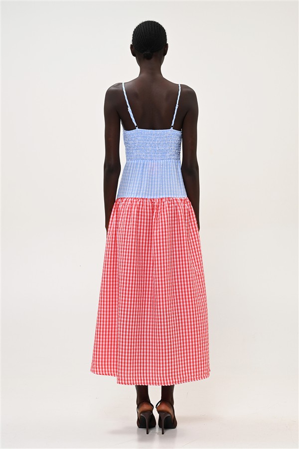 BOOM 005 PICNIC DRESS CHECK BABY BLUE