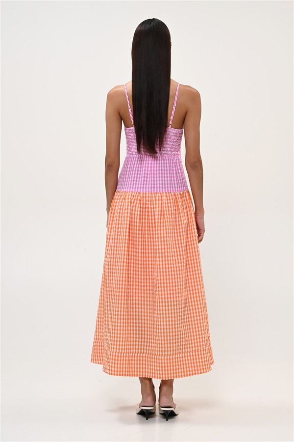 BOOM 005 PICNIC DRESS CHECK FUCHSIA