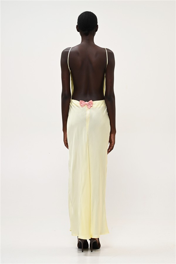 BOOM 010 OPEN BACK DRESS YELLOW