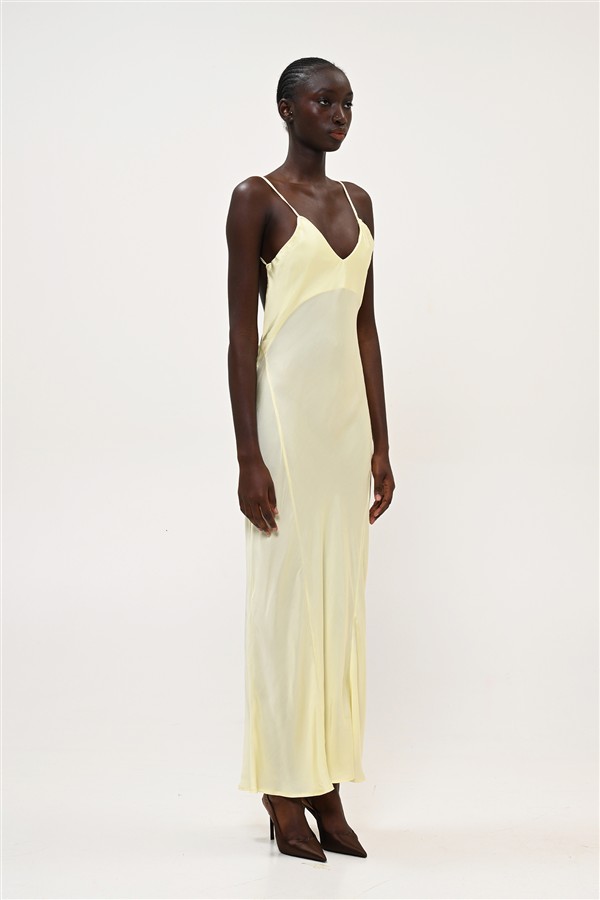 BOOM 010 OPEN BACK DRESS YELLOW