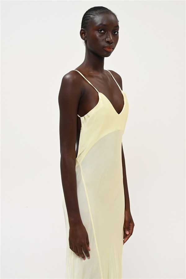 BOOM 010 OPEN BACK DRESS YELLOW