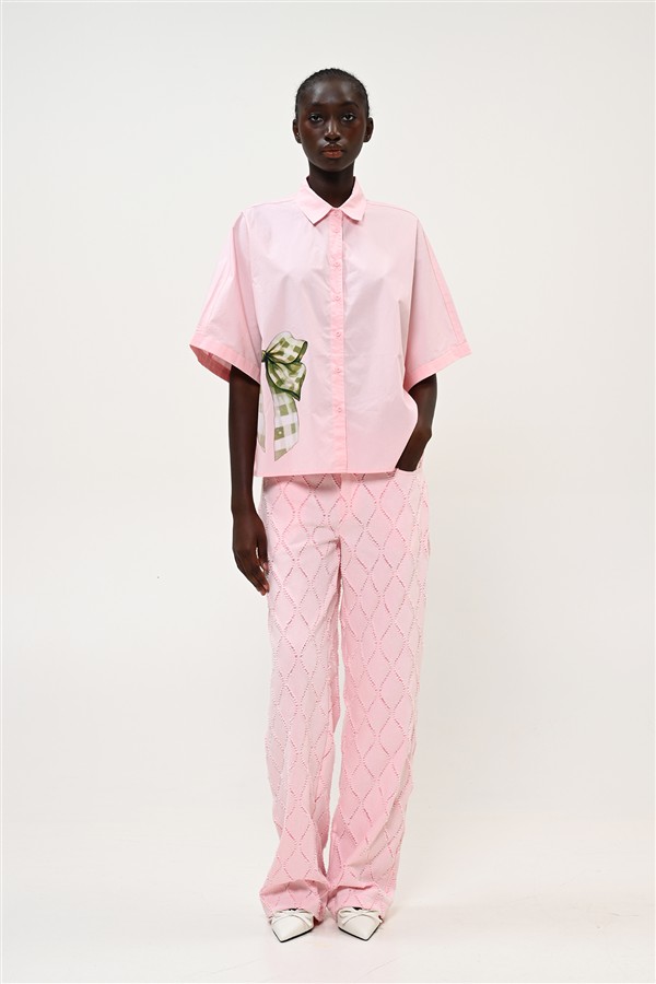 BOOM 014 BIG BOW SHIRT PINK