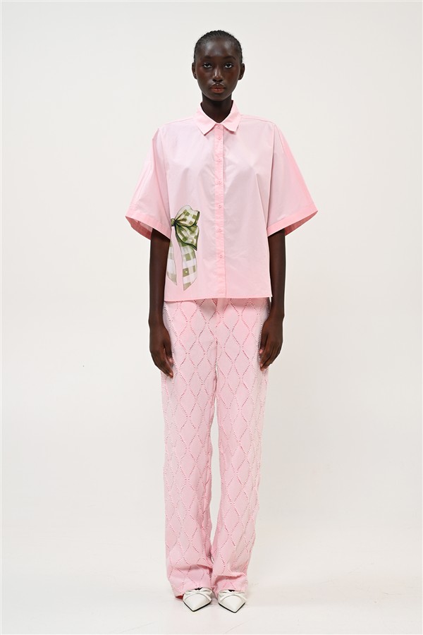 BOOM 014 BIG BOW SHIRT PINK