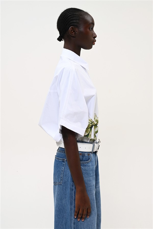 BOOM 014 BIG BOW SHIRT WHITE