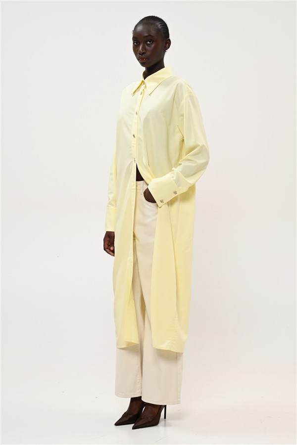 BOOM 015 BELTED SHIRT DRESS YELLOW