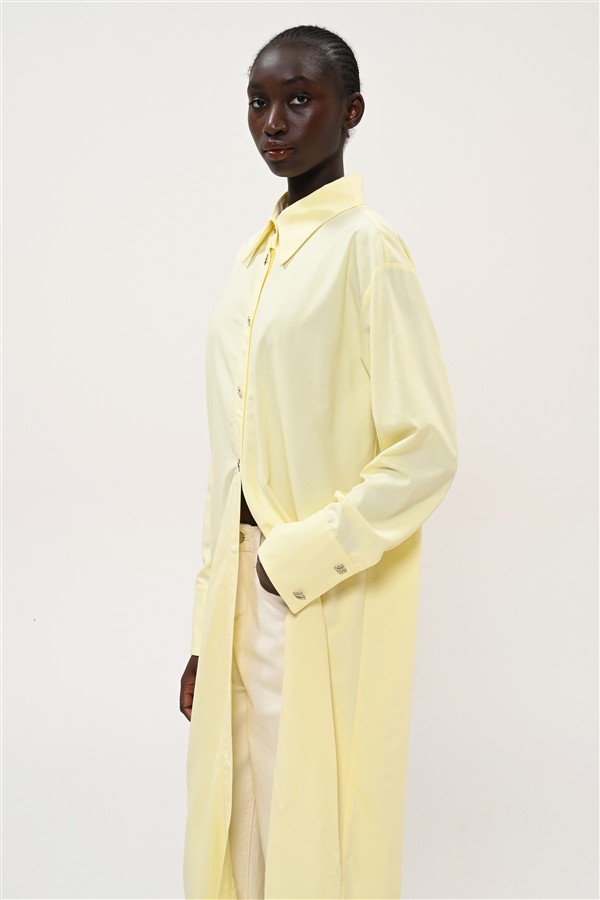 BOOM 015 BELTED SHIRT DRESS YELLOW