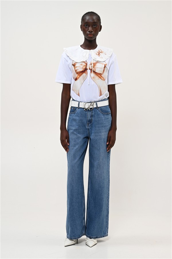 BOOM 016 BOW T-SHIRT BEIGE